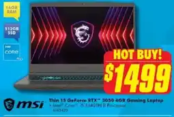 The Good Guys Thin 15 GeForce RTX 3050 4GB Gaming Laptop offer