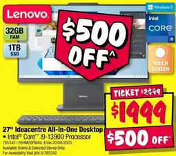 JB Hi-Fi 27" Ideacentre All-In-One Desktop offer