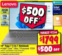 JB Hi-Fi 14" Yoga 7 2-In-1 Notebook offer