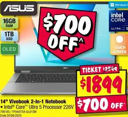 JB Hi-Fi 14" Vivobook 2-In-1 Notebook offer