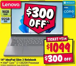 JB Hi-Fi 14" IdeaPad Slim 3 Notebook offer