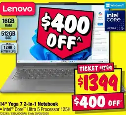 JB Hi-Fi 14" Yoga 7 2-In-1 Notebook offer