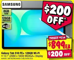 JB Hi-Fi Galaxy Tab S10 FE+ 128GB Wi-Fi offer