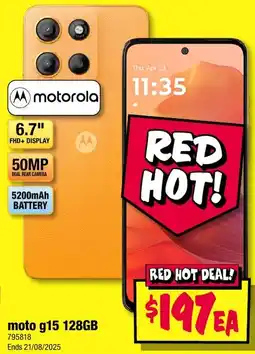 JB Hi-Fi Moto g15 128GB offer