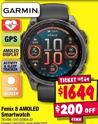 JB Hi-Fi Fenix 8 AMOLED Smartwatch offer