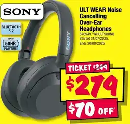 JB Hi-Fi ULT WEAR Noise Cancelling Over-Ear Headphones offer