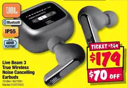 JB Hi-Fi Live Beam 3 True Wireless Noise Cancelling Earbuds offer