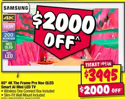 JB Hi-Fi 85" 4K The Frame Pro Neo QLED Smart Al Mini LED TV offer