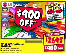 JB Hi-Fi 75" 4K QNED Evo Al Smart Mini LED TV offer