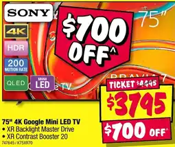 JB Hi-Fi 75" 4K Google Mini LED TV offer