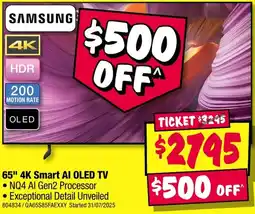 JB Hi-Fi 65" 4K Smart AI OLED TV offer