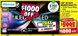 JB Hi-Fi 100" 4K ULED MiniLED Smart TV offer
