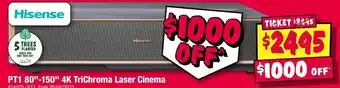 JB Hi-Fi PT1 80"-150" 4K TriChroma Laser Cinema offer