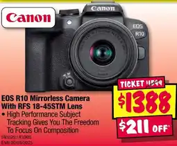 JB Hi-Fi EOS R10 Mirrorless Camera With RFS 18-45STM Lens offer