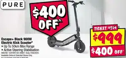 JB Hi-Fi Escape+ Black 900W Electric Kick Scooter offer