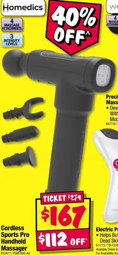 JB Hi-Fi Cordless Sports Pro Handheld Massager offer