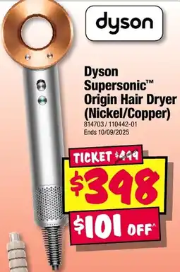 JB Hi-Fi Dyson supersonic origin hair dryer (nickel/copper) offer