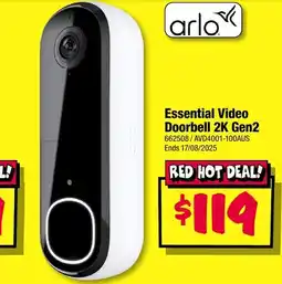 JB Hi-Fi Essential video doorbell 2k gen2 offer
