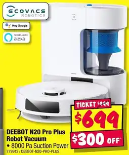 JB Hi-Fi DEEBOT N20 Pro Plus Robot Vacuum offer