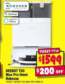 JB Hi-Fi DEEBOT T50 Max Pro Omni Robovac offer