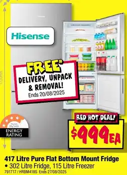JB Hi-Fi 417 Litre Pure Flat Bottom Mount Fridge offer