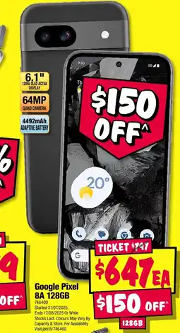 JB Hi-Fi Google Pixel 8A 128GB offer