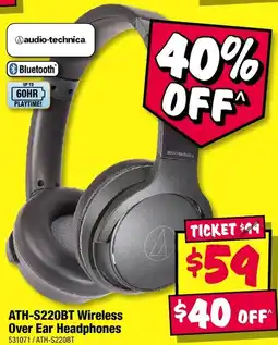 JB Hi-Fi ATH-S220BT Wireless Over Ear Headphones offer