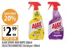 Supabarn Ajax spray and wipe offer