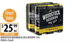 Supabarn Woodstock bourbon & cola reserve offer