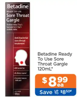 Good Price Pharmacy Betadine Ready To Use Sore Throat Gargle offer