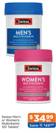 Good Price Pharmacy Swisse Men's or Women's Multivitamin offer