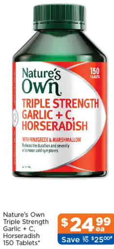 Good Price Pharmacy Nature's Own Triple Strength Garlic + C Horseradish offer