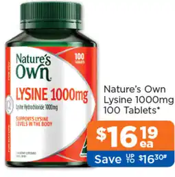 Good Price Pharmacy Nature's Own Lysine offer