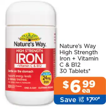 Good Price Pharmacy Nature's Way High Strength Iron + Vitamin C & B12 offer