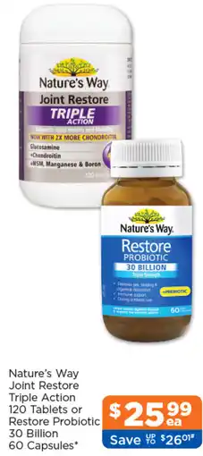 Good Price Pharmacy Joint Restore Triple Action 120 Tablets or Restore Probiotic 30 Billion offer