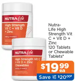 Good Price Pharmacy Nutra- Life High Strength Vit C + Vit D + Zinc offer