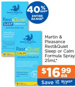 Good Price Pharmacy Martin & Pleasance Rest&Quiet Sleep or Calm Formula Spray offer