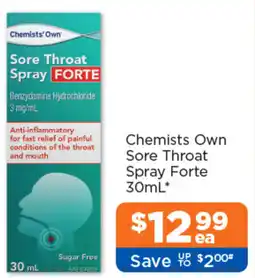 Good Price Pharmacy Chemists Own Sore Throat Spray Forte offer