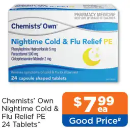 Good Price Pharmacy Chemists' Own Nightime Cold & Flu Relief PE offer