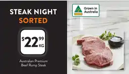 Foodworks Australian premium beef rump steak offer