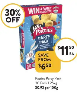 Foodworks Patties Party Pack 30 Pack offer