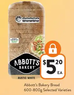 Foodworks Abbott's Bakery Bread offer