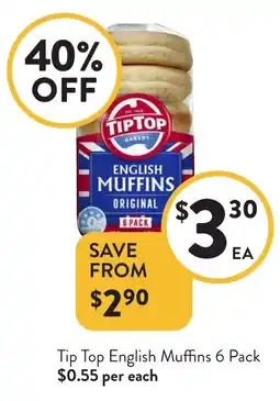 Foodworks Tip Top English Muffins offer