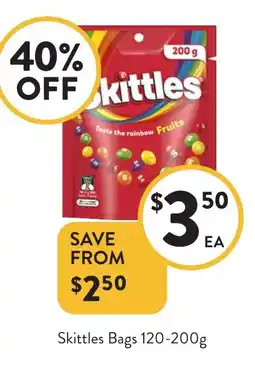 Foodworks Skittles Bags offer