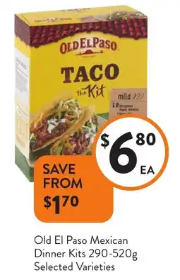 Foodworks Old El Paso Mexican Dinner Kits offer