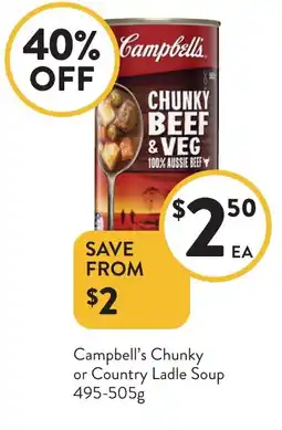 Foodworks Campbell's Chunky or Country Ladle Soup offer