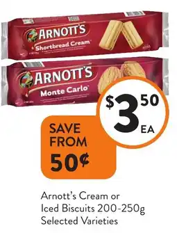Foodworks Arnott's Cream or Iced Biscuits offer