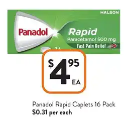 Foodworks Panadol Rapid Caplets 16 Pack each offer