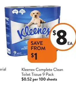 Foodworks Kleenex Complete Clean Toilet Tissue offer