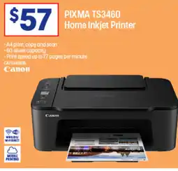 Officeworks PIXMA TS3460 Home Inkjet Printer offer